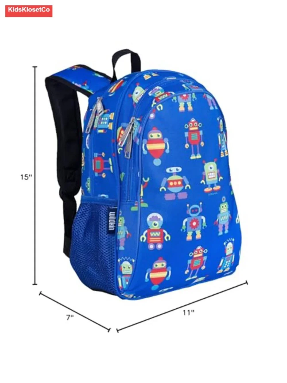 15 Inch Backpack for Elementary School, Padded Straps, Water Bottle Pocket